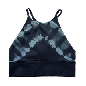 JoyLab High Neck Tie Dye Sports Bra Navy Blue Racerback Size XS